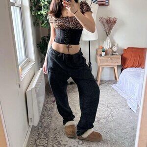 Old school low rise drawstring baggy sweatpants by Roots